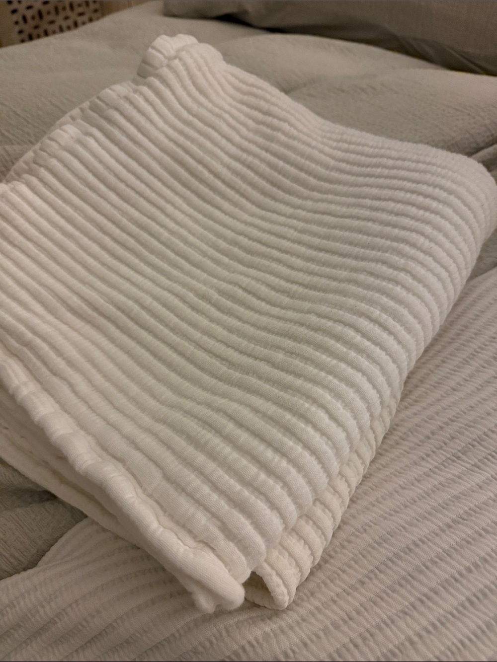 Set of 3 Parachute White Matelasse Euro Shams - Picture 4 of 6